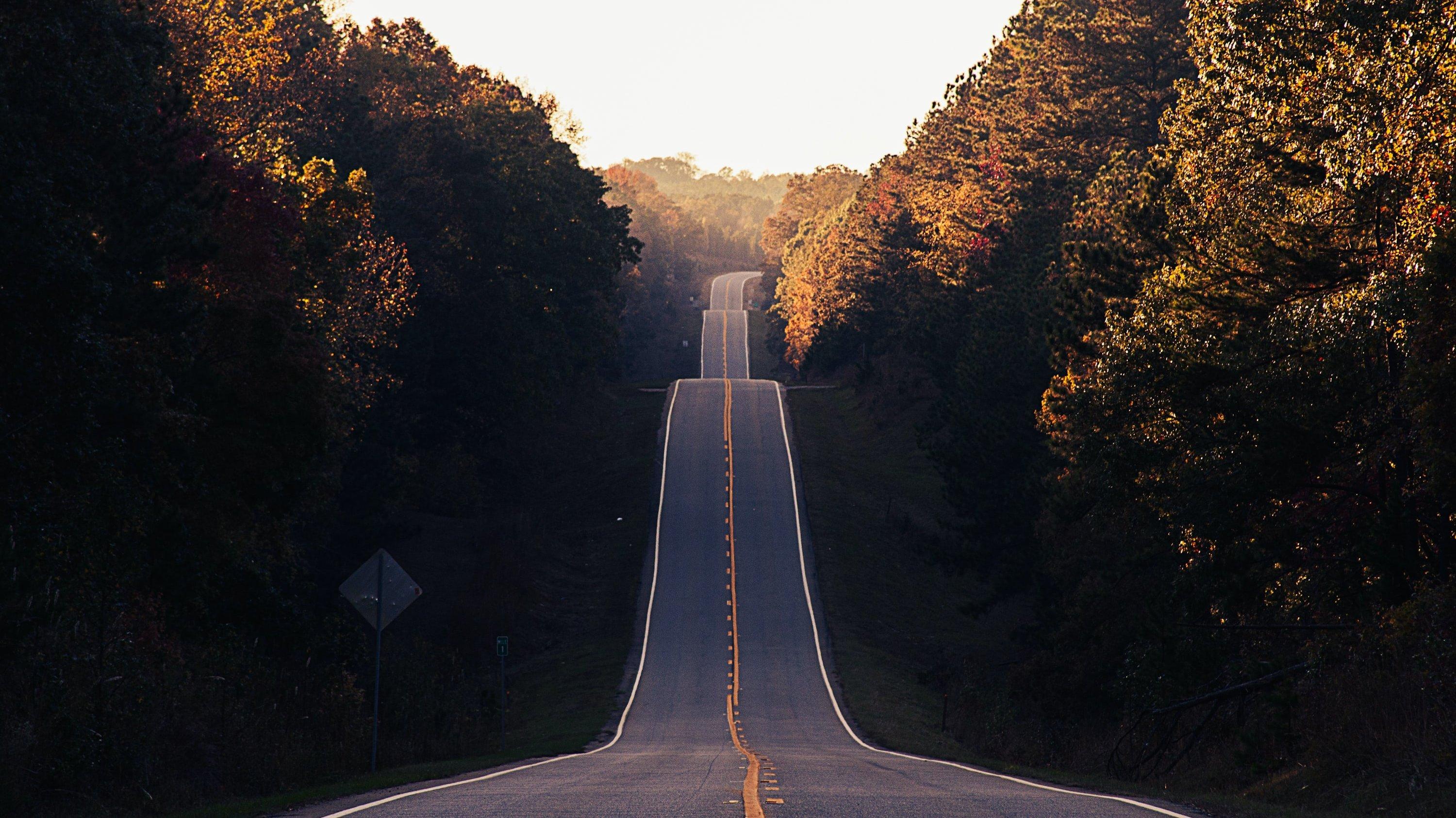 road with uphills and downhills 