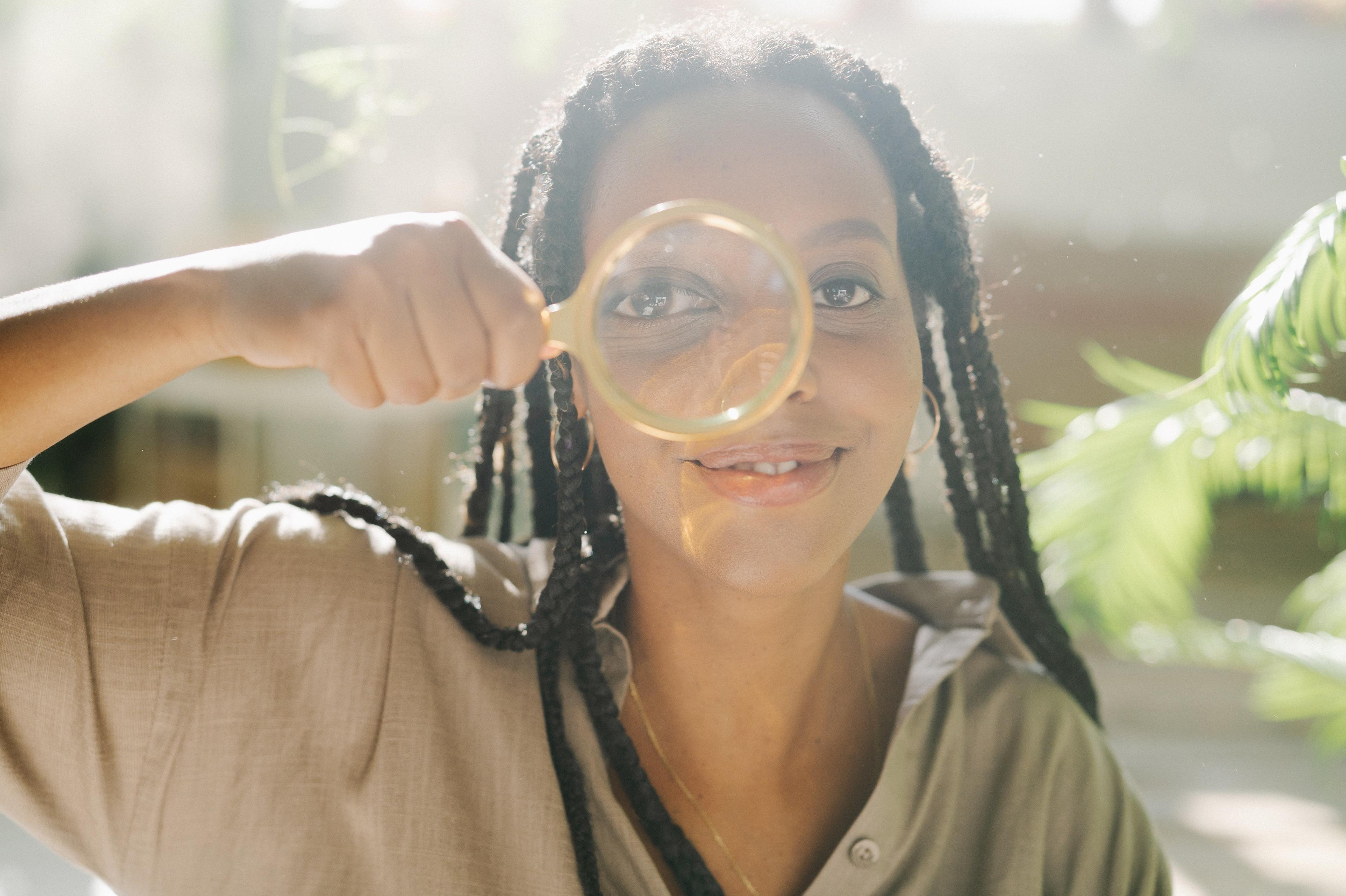 woman with a magnifier