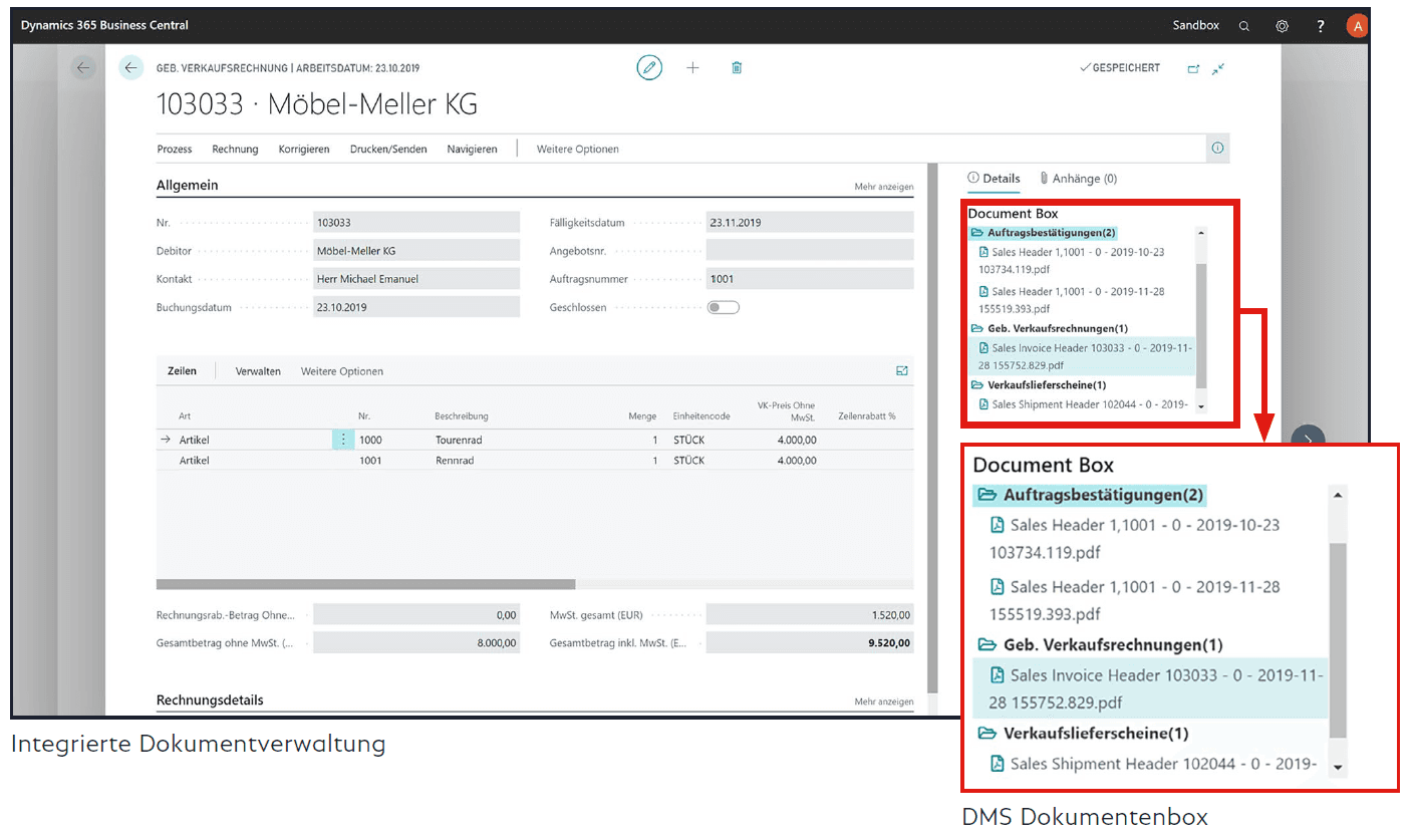 Verkaufsrechnung - Document Box