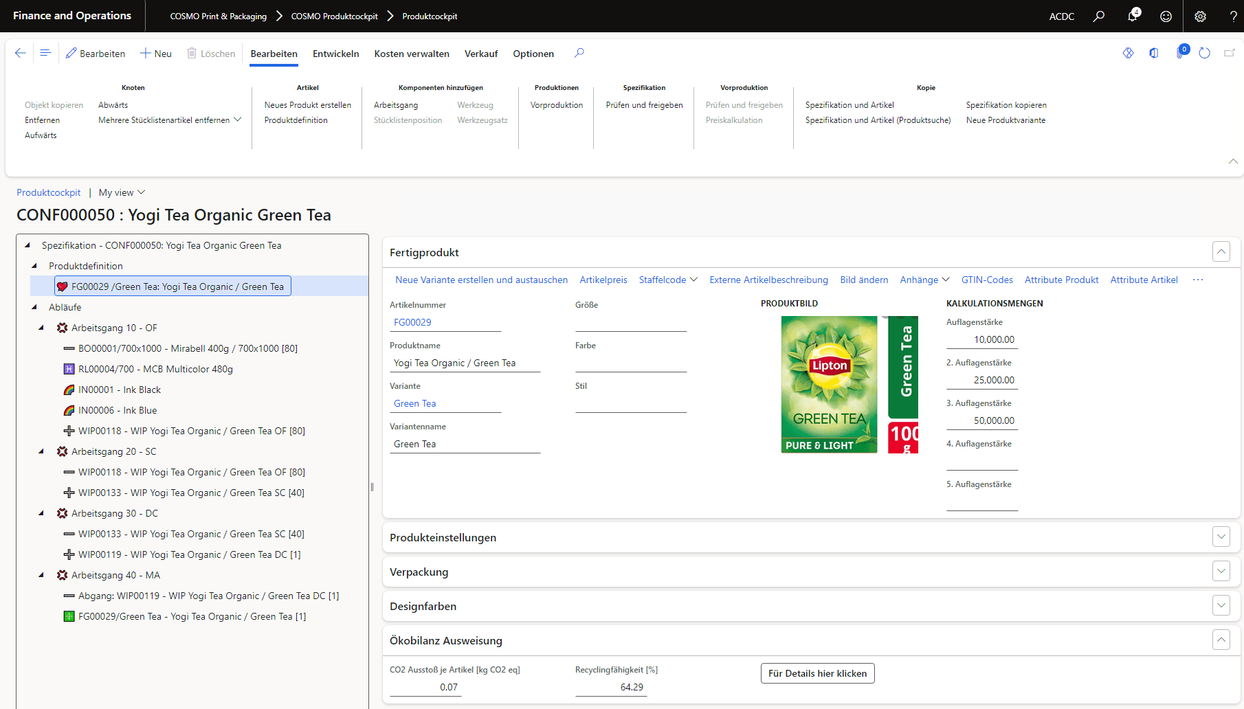 Produktinformationen im Produkt-Cockpit