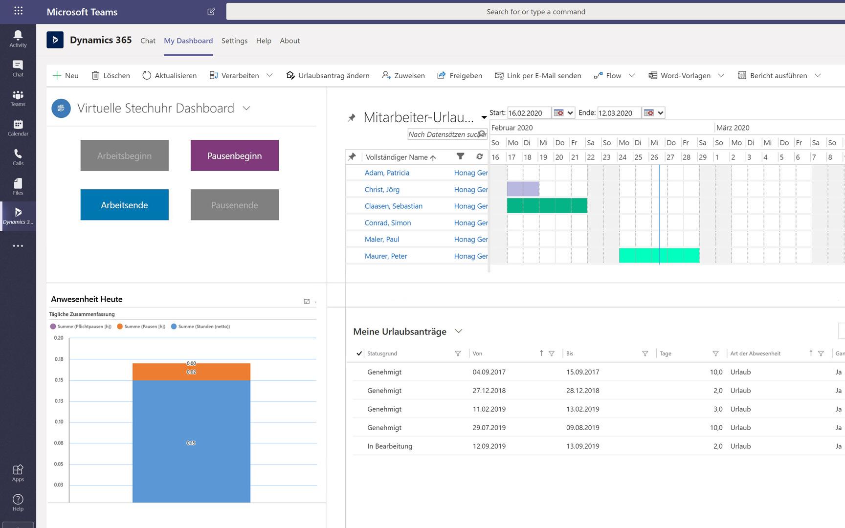 Microsoft Teams - My Dashboard 