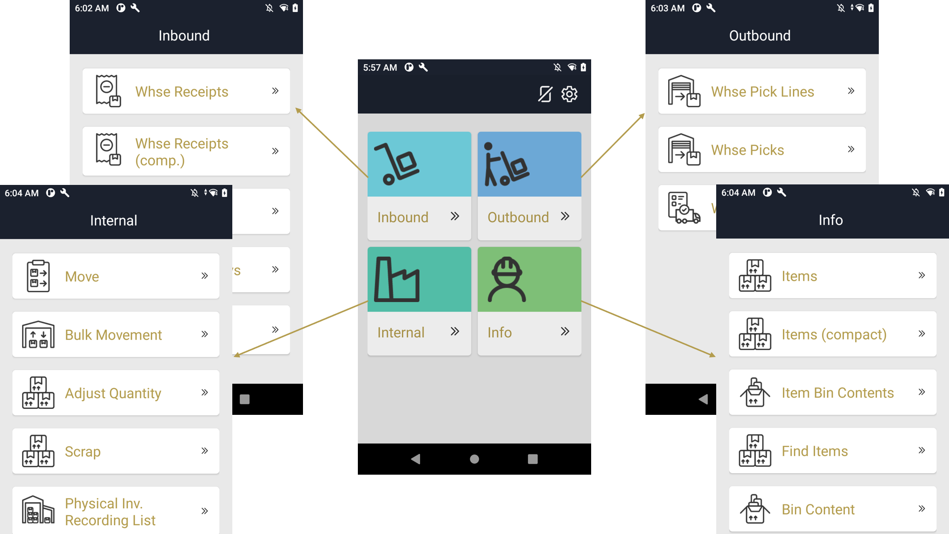 COSMO Mobile Solution Menu