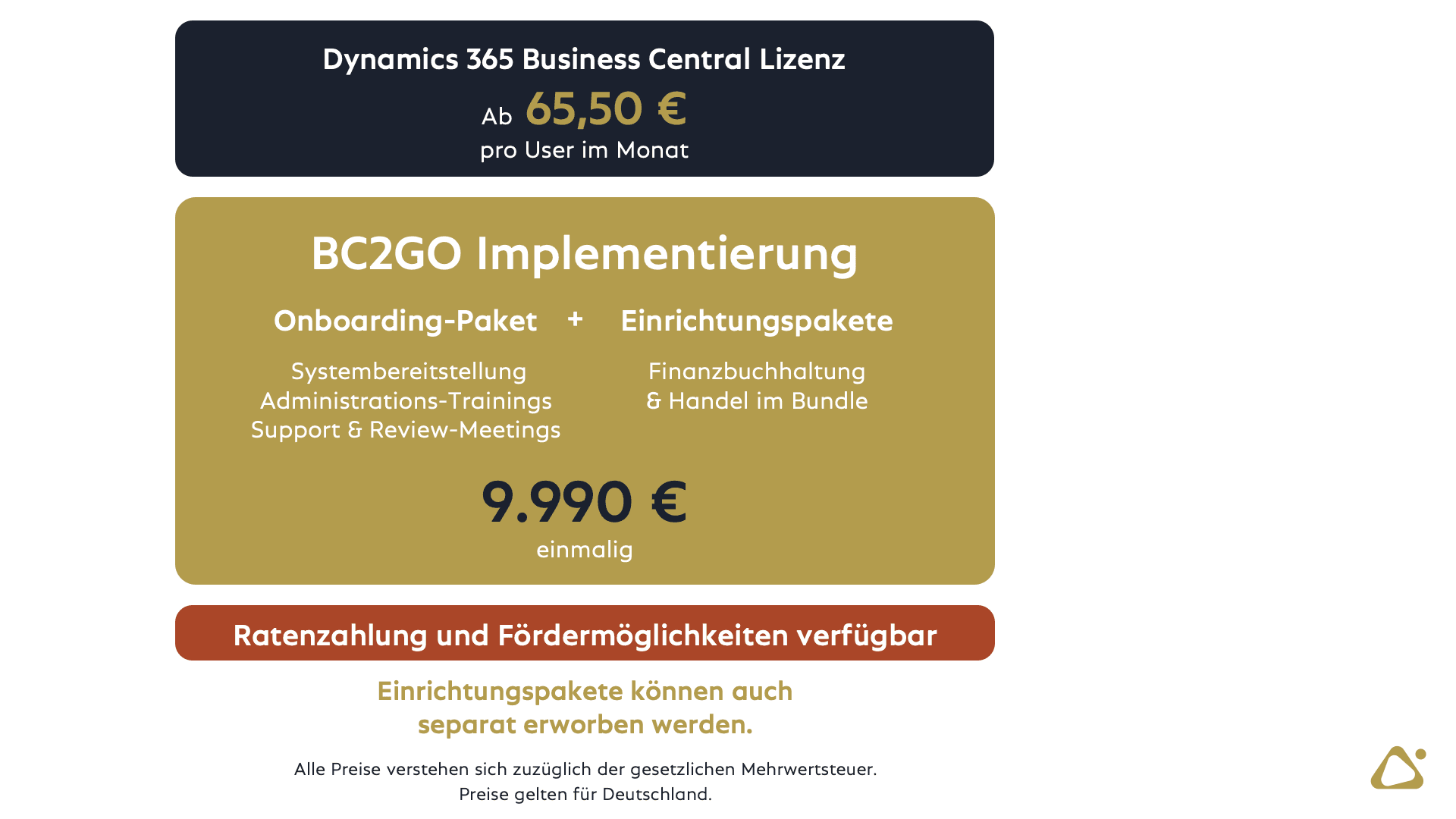 Das Implementierungspaket zum Festpreis im Überblick